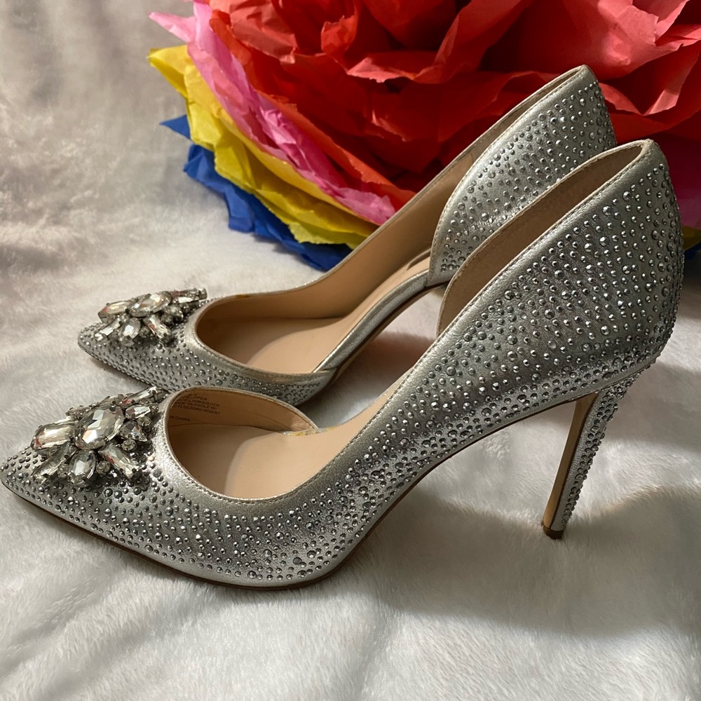 I.N.C Silver Studded Heels Size 8M
